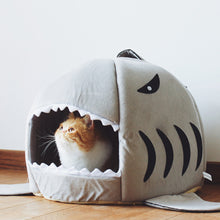 Load image into Gallery viewer, Shark Design Cat Bed Cave Shark Pet House
