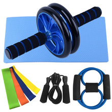 Load image into Gallery viewer, AB Wheel Roller Kit Resistance Loop Bands Jump Rope and Knee Pad
